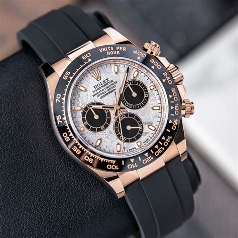 rolex cosmograph daytona rose gold leather strap price|rolex daytona meteorite 2021.